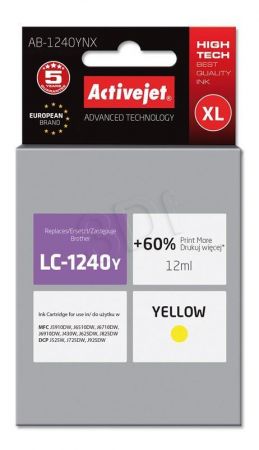 Tusz Activejet AB-1240YNX (Brother LC1240Y/1220Y) supreme 12ml yellow